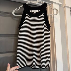 Free Assembly Women's Black & White Striped Tank Top